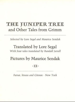 The Juniper Tree And Other Tales