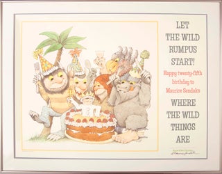 Item #3666 Where the Wild Things Are -- Happy 25th Birthday! (Signed Framed Poster). Maurce Sendak