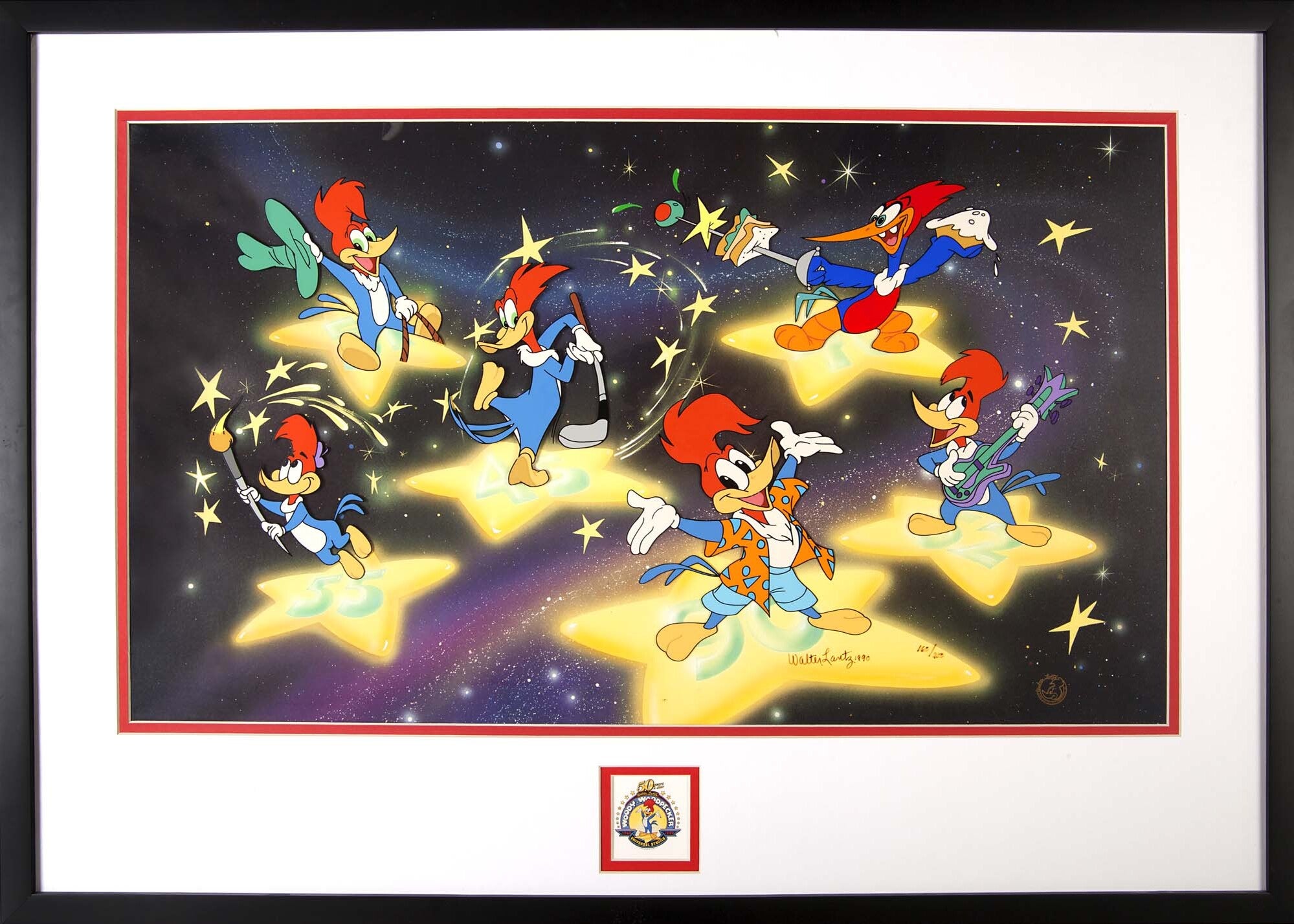 Woody Woodpecker 50th Anniversary Framed Animation Cel