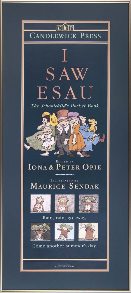 Item #4201 I Saw Esau: Framed poster for the book. Maurice Sendak.