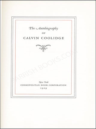 The Autobiography of Calvin Coolidge