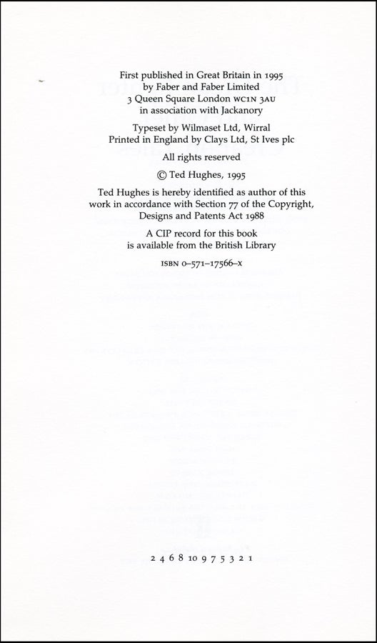 Dreamfighter and Other Creation Tales | Ted Hughes | First Edition ...